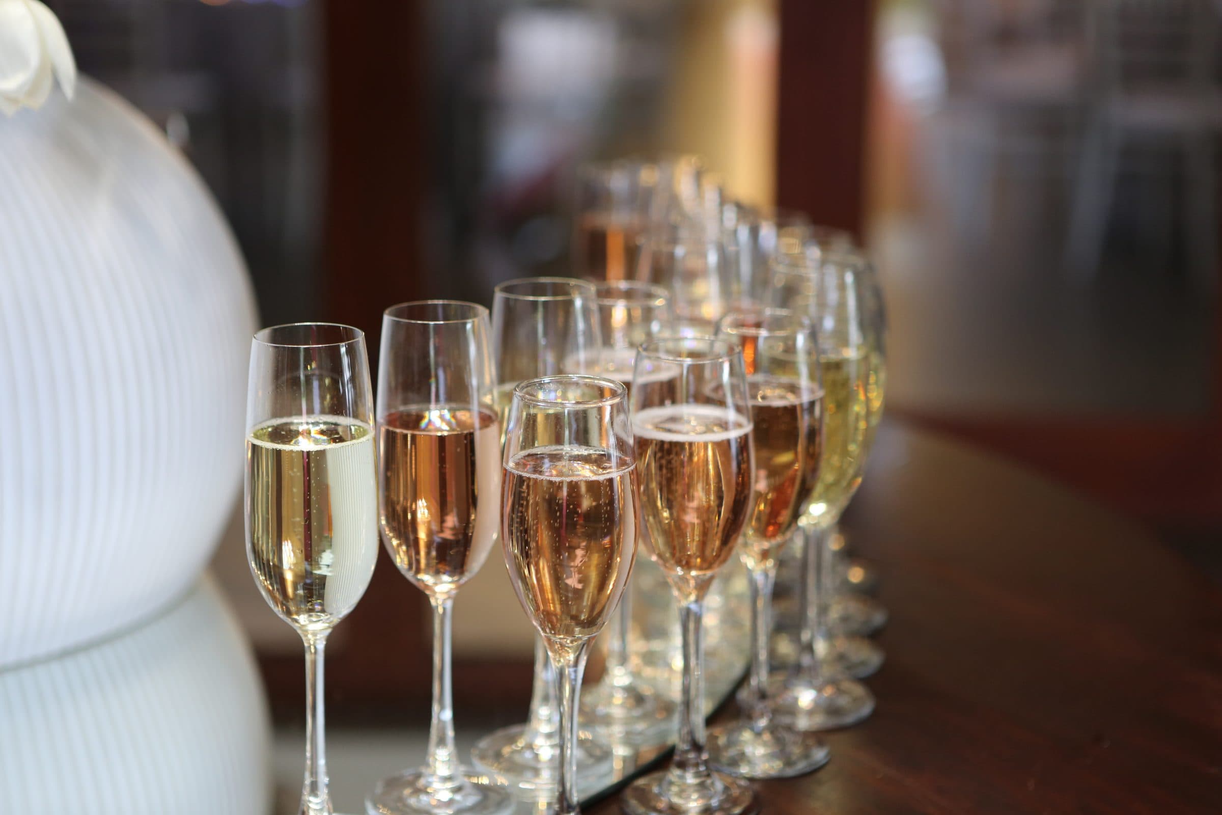 Glasses of champagne